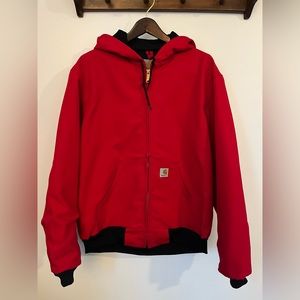 Carhartt Red Heavy Canvas Winter Work Jacket - Men's Medium